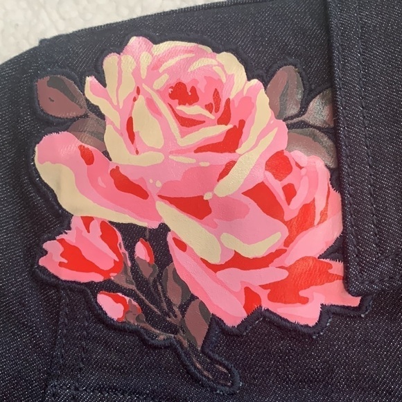 𝅺Kate Spade BROOME STREET ROSE FLORAL DARK JEAN DENIM JACKET - Picture 6 of 10